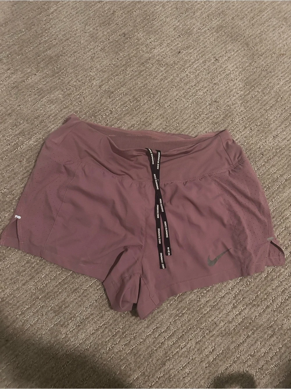 Nike Women's Mauve-Pink Athletic Running Shorts